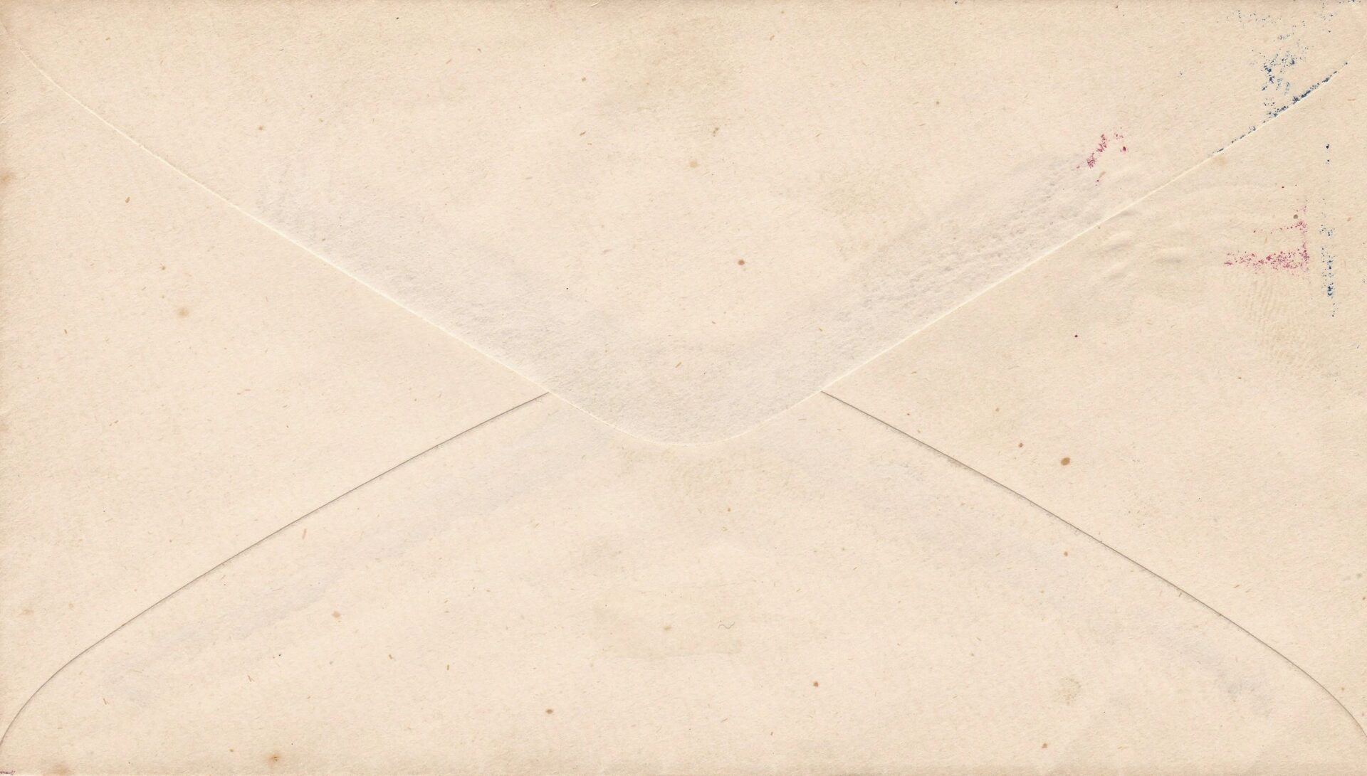 A Civil War Patriotic Cover, vintage-style and beige, shown from the back with a sealed flap and minor spots and blemishes visible on the paper.