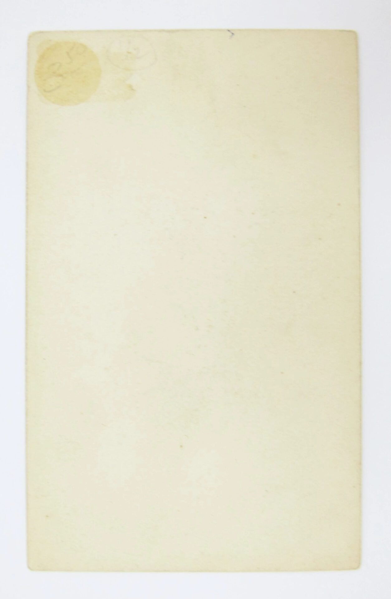 A blank, vertically oriented, off-white sheet titled "General George Archibald McCall" with a faint circular stain in the upper left corner.