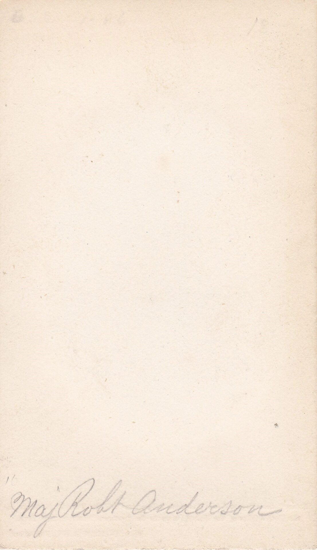 A slightly yellowed plain sheet featuring "Major Robert Anderson" handwritten in cursive pencil at the bottom.
