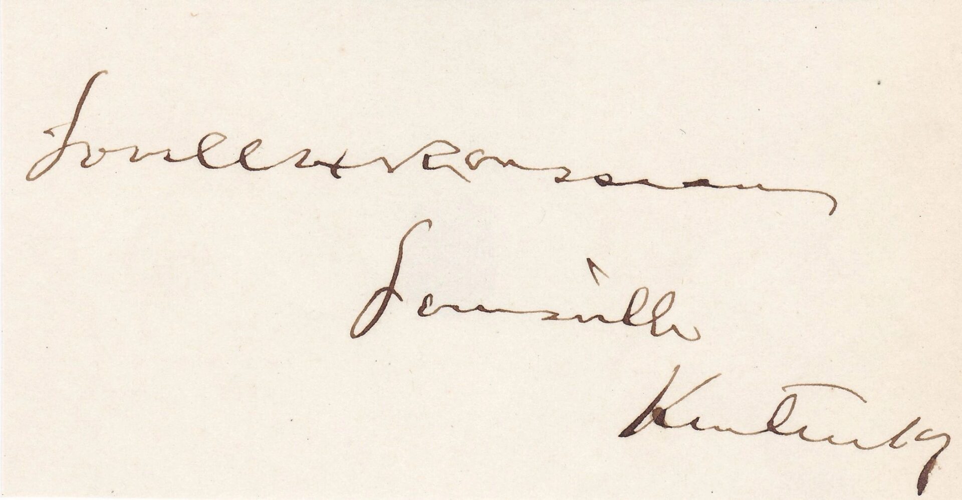 Handwritten signature of Major General Lovell Harrison Rousseau in dark ink on off-white paper, displaying three distinct lines of cursive writing.