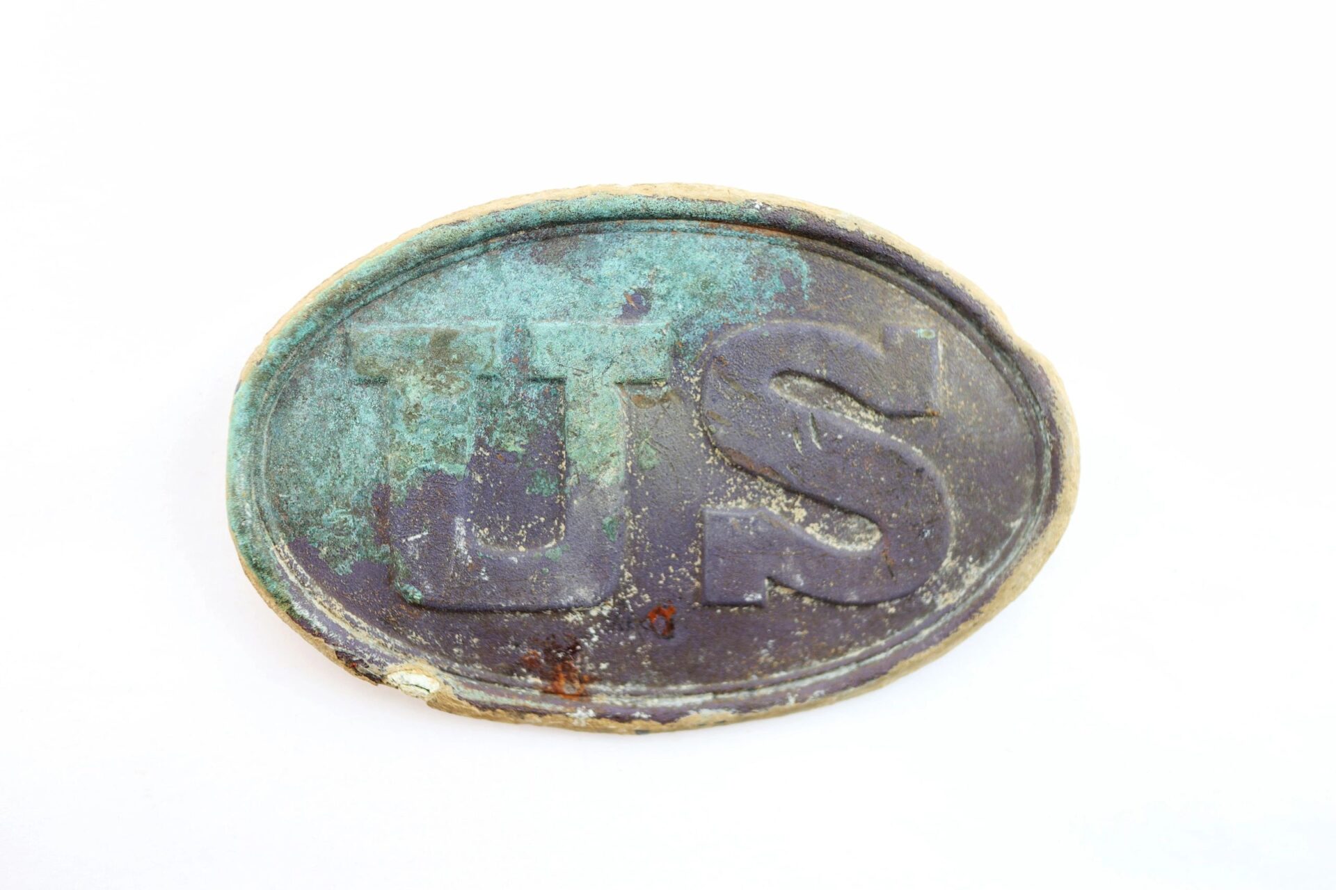 Box Plate U.S. Cartridge Box Plate Battle of Gettysburg / Sold - Union Drummer Boy