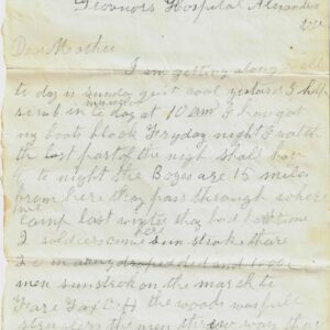 A handwritten letter from Leonard Emery, 12th Vermont Infantry, Stannard’s Vermont Brigade, discusses daily life on the eve of the Battle of Gettysburg.