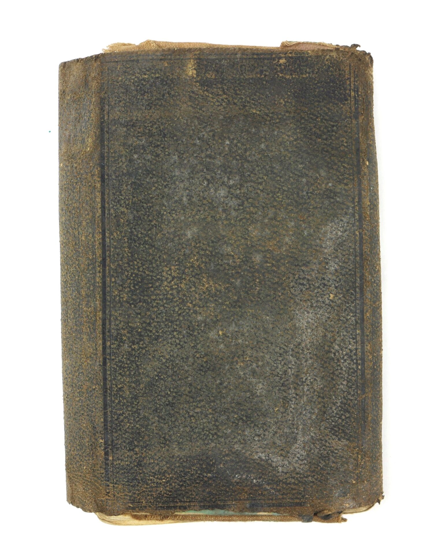 A worn, old Confederate Officer’s Ledger—Lieut. Tho. W. Martin, Co. H, 10th VA Cavalry, 4th Brigade, dated Feb 10, 1863—with a textured dark cover and frayed edges showing significant signs of age and use; SOLD.