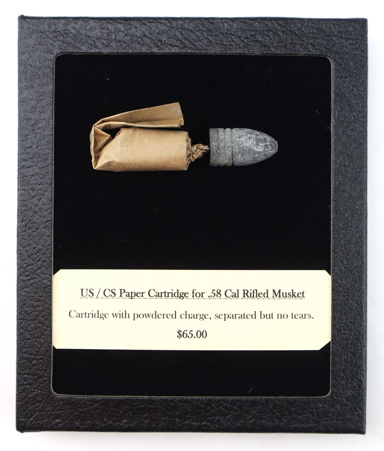 US / CS Paper Cartridge for .58 Cal Rifled Musket / SOLD - Union ...