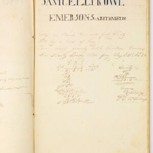 A rare, beautiful, and historic cipher with a Gettysburg connection; features an old notebook page with handwritten text—names like "Samuel E. Crowl" and "Emerson," arithmetic calculations, and notes in ink and pencil.