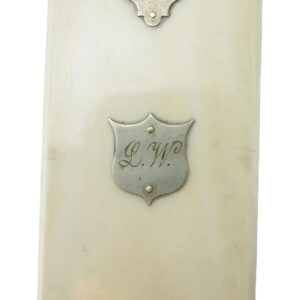 A vintage Ivory Day Planner by Charles Weckerle, Battery E, 2nd U.S. Light Artillery, with a silver clasp and shield-shaped plate engraved "G.W.