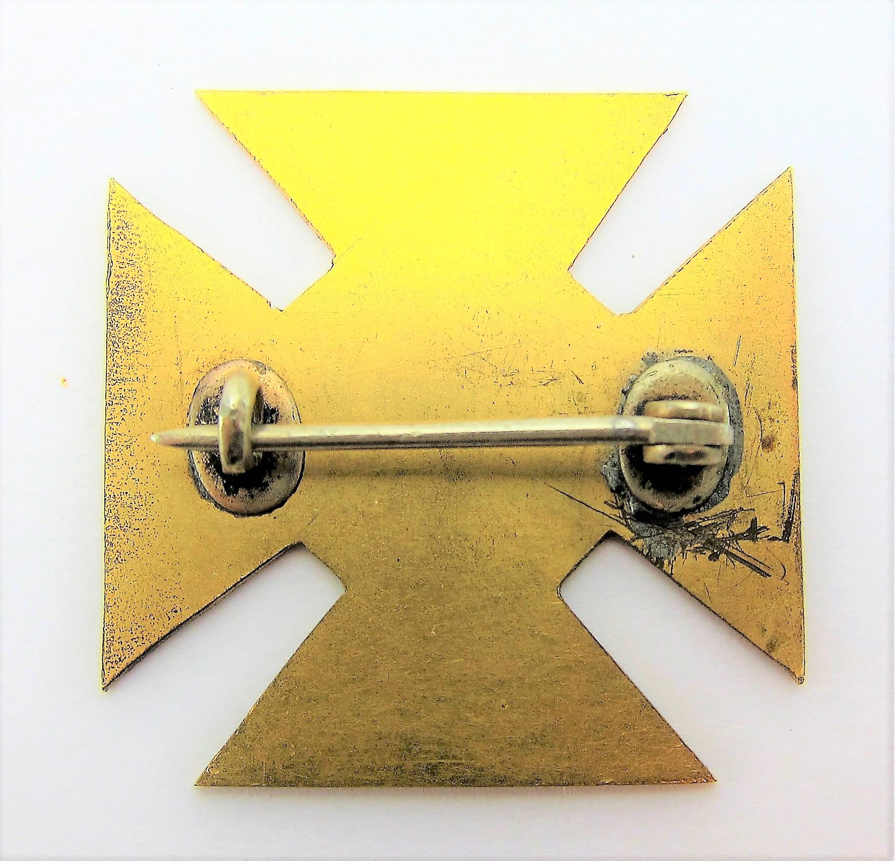 The 11th US Infantry Company G, 5th Corp Badge is a gold-toned, cross-shaped metal pin with a horizontal clasp on the back, shown against a white background.