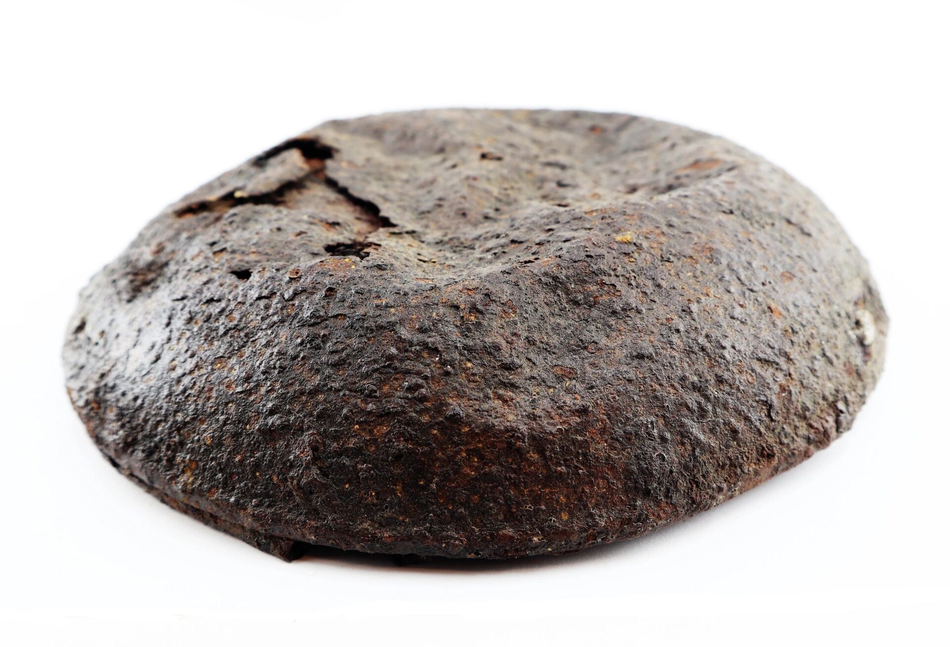A Battlefield Relic Canteen, with a weathered surface and rugged texture, photographed on a white background.
