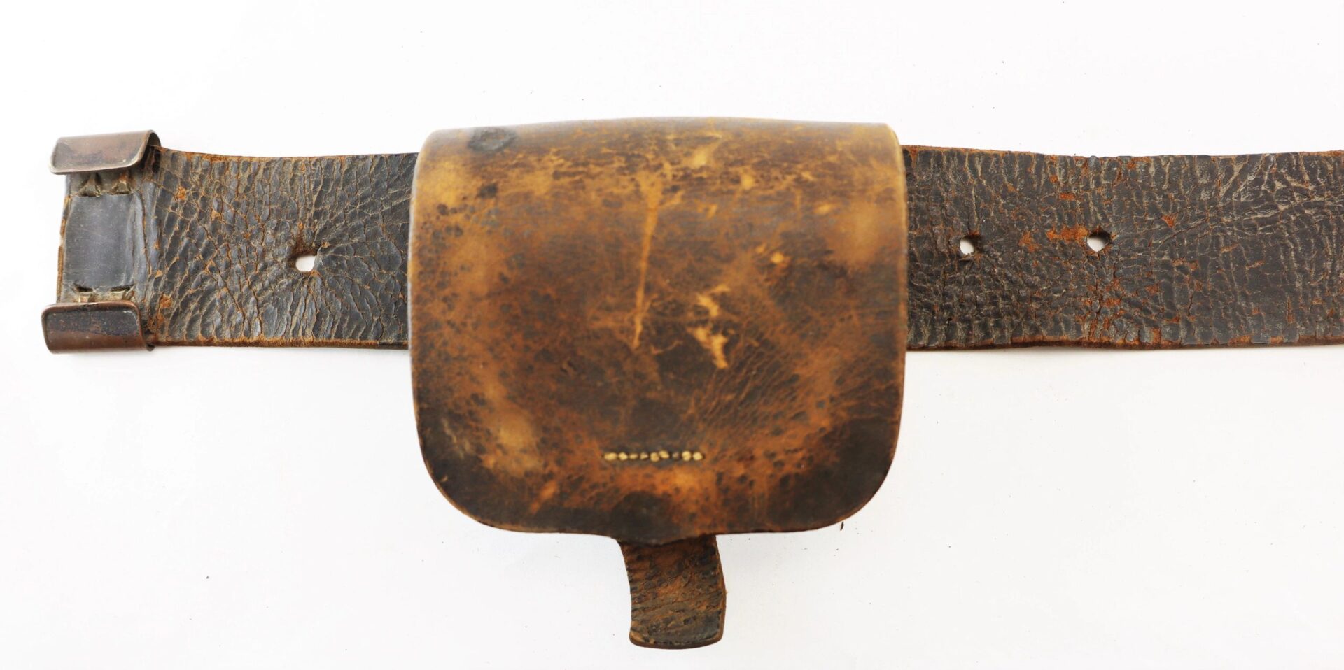 An Enlisted Infantryman's Belt with Model 1839 "US" belt plate and cap pouch, showing visible aging and surface scratches. / SOLD.