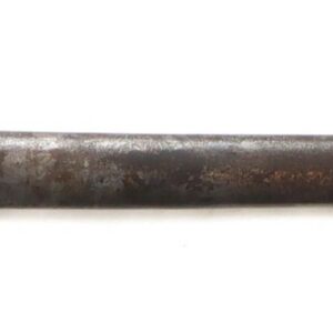 A Model 1850 Staff and Field Officer’s Sword with an ornate hilt, metal scabbard featuring two mounting rings, and a rounded tip.