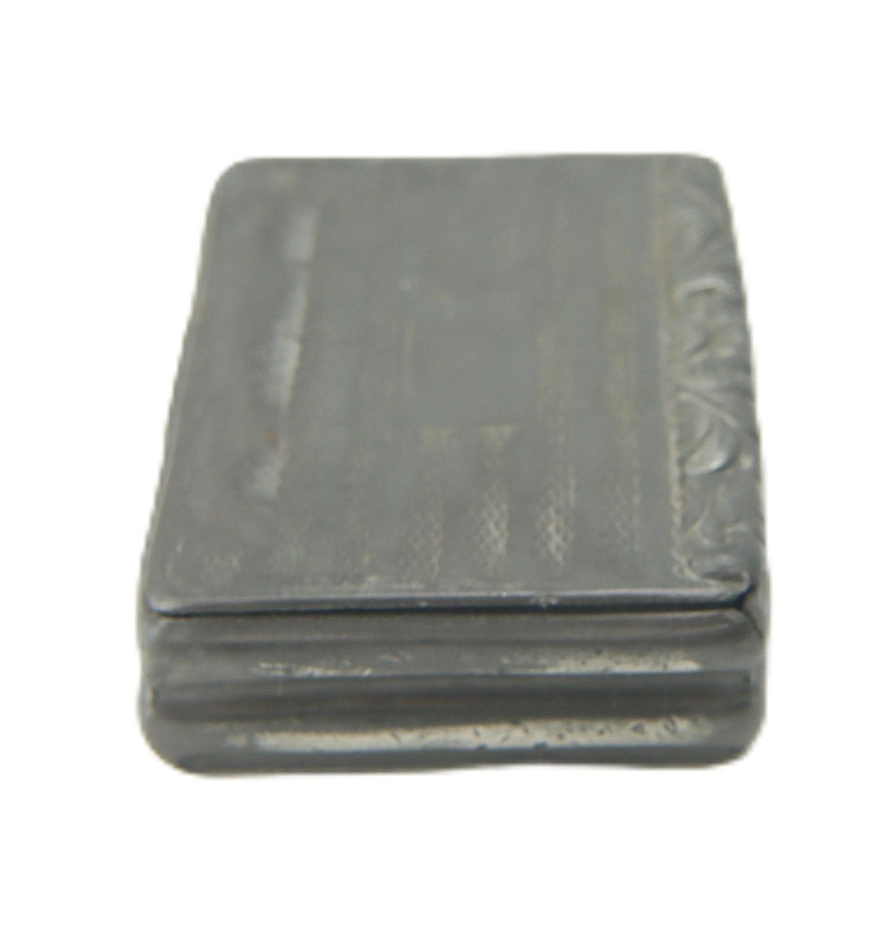 A Civil War Snuff Box with a rectangular, solid design featuring smooth surfaces and slightly rounded edges, displayed against a white background.