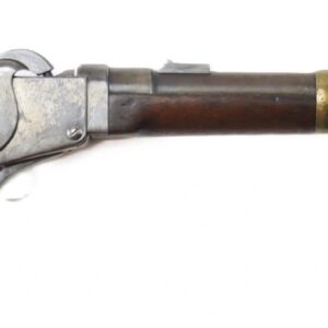 The Starr Model 1858 Carbine U.S. Issued Civil War Cavalry Army is shown in side profile, featuring a wooden stock, metal barrel, and brass band near the muzzle, displayed on a white background.