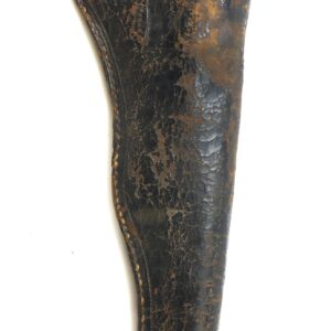 The Slim Jim Holster is a black leather gun holster featuring visible cracks and signs of age, shown against a white background.