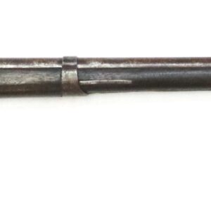 A vintage, single-shot, muzzle-loading rifle with a wooden stock and metal barrel, displayed against a white background.