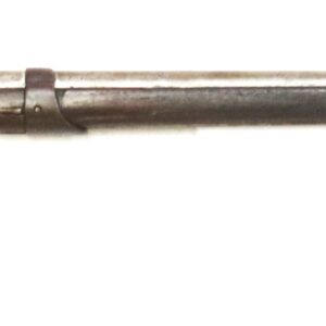 A vintage flintlock musket with a wooden stock and long metal barrel, shown in profile against a white background.