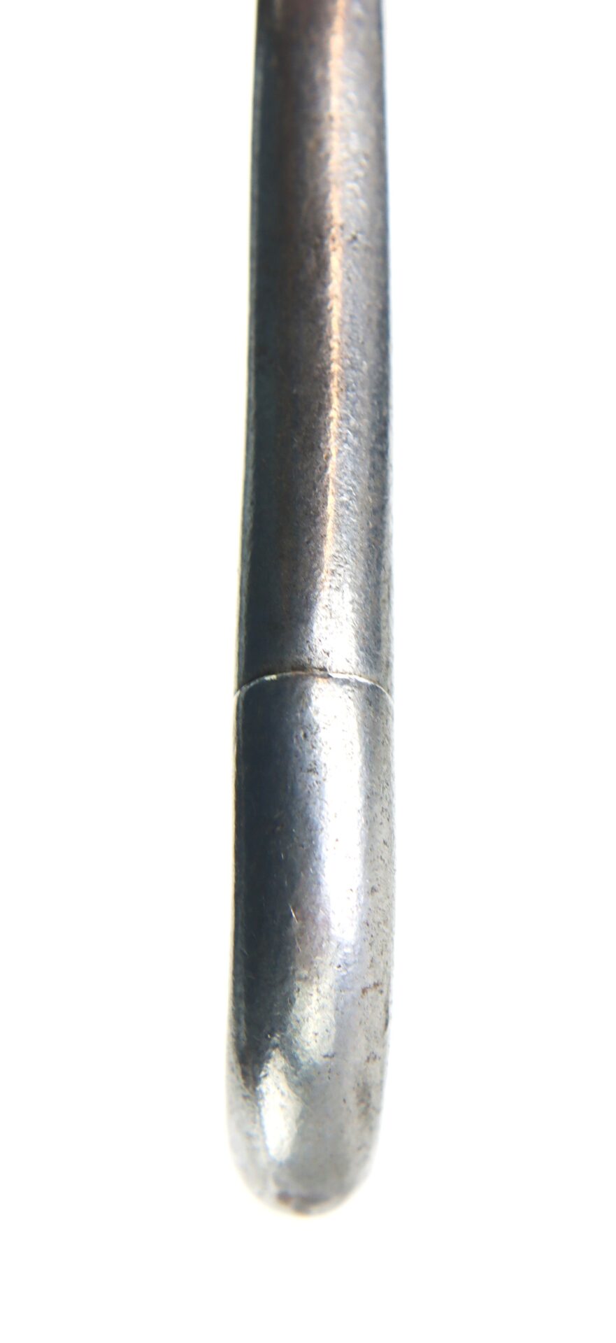 Close-up view of the tip of a Cavalry Carbine Sling against a white background.