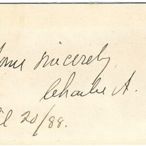 A handwritten note reads: "Yours sincerely, Charles A. Dana. April 26/88." on a plain background.
