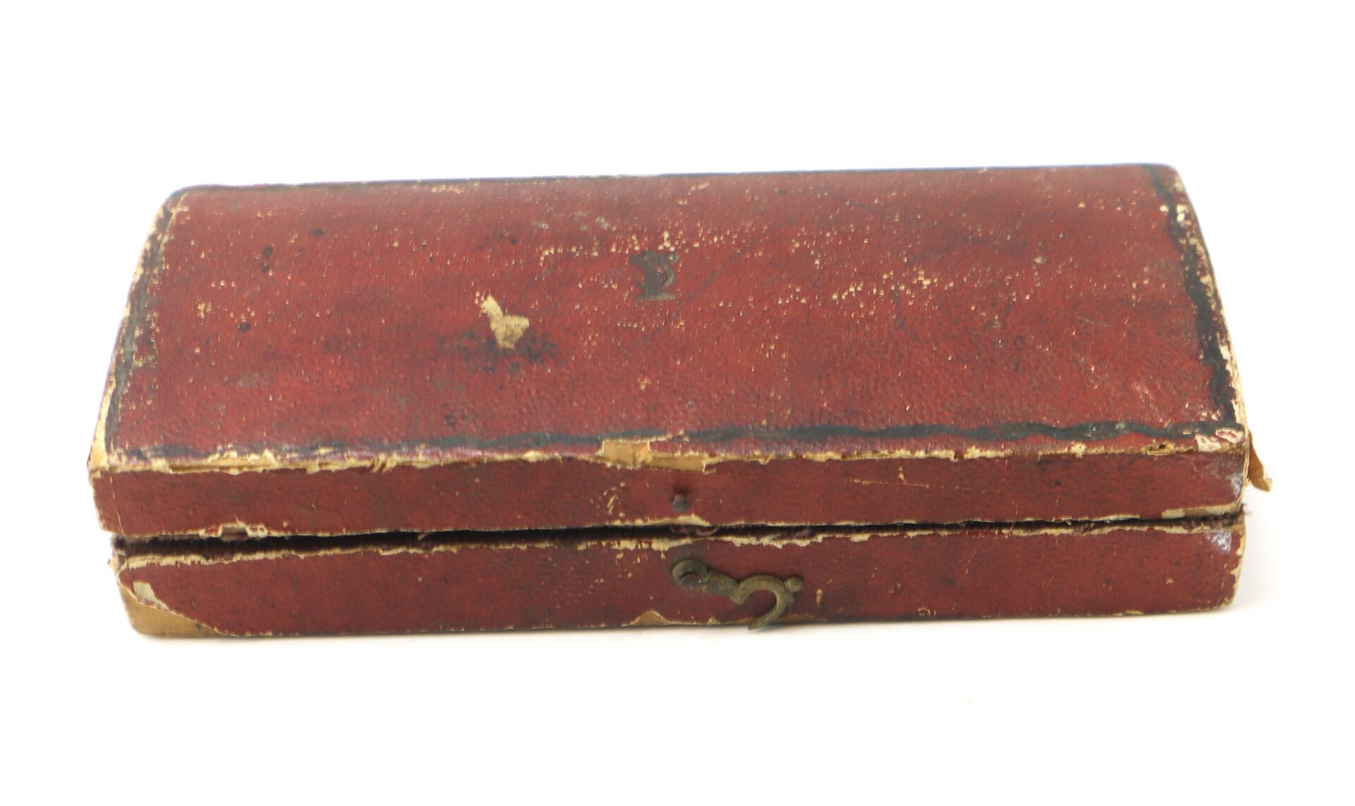 A worn, rectangular red AUTO-DRAFT (Copy) box with scuffed edges and a small latch at the front, shown closed against a white background.